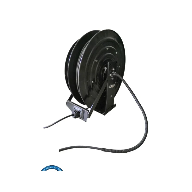 Spring-loaded cable reel metal