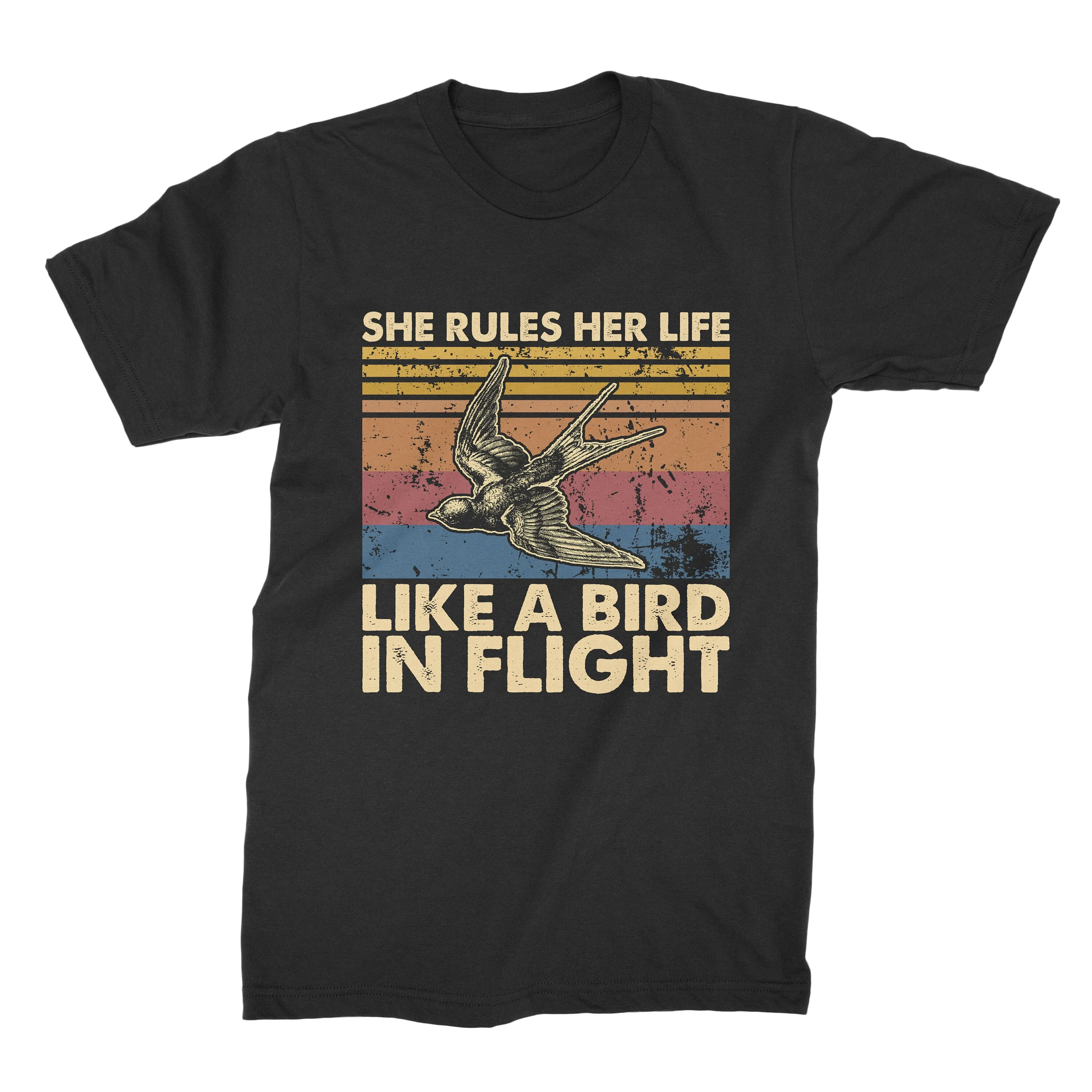 She Rules Her Life Like A Bird In Flight Vintage Retro T Shirt SweaT