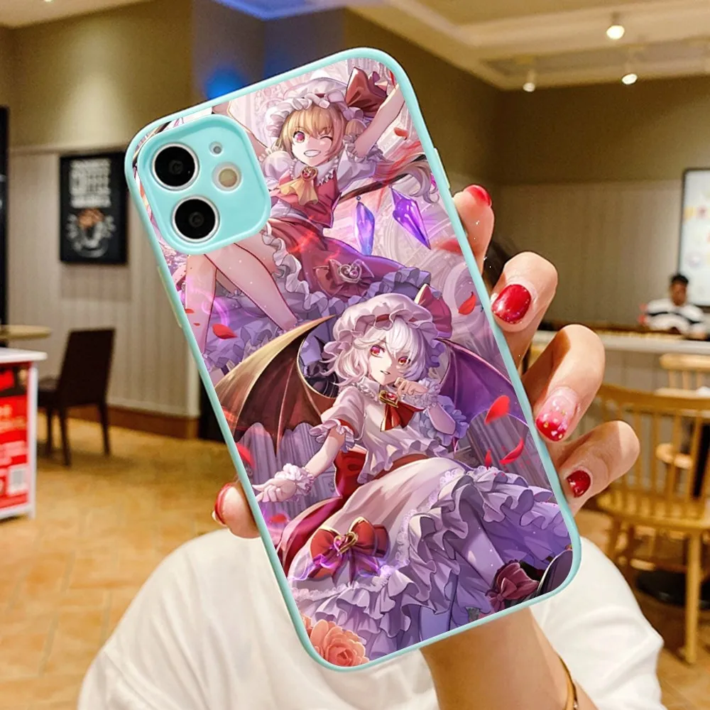 Anime Touhou Scarlet Eyes Phone Case for iPhone 14 11 12 13 Mini Pro Max 8 7 Plus X XR XS MAX Translucent Matte Cover