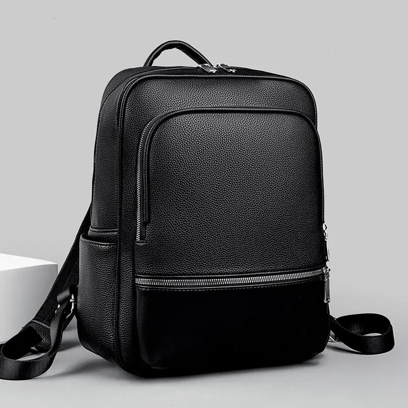 

2026 New Hot Men Backpacks Fashion High Quality Pu Leather Male Korean Student Backpack Boy Business Laptop School Computer Bag
