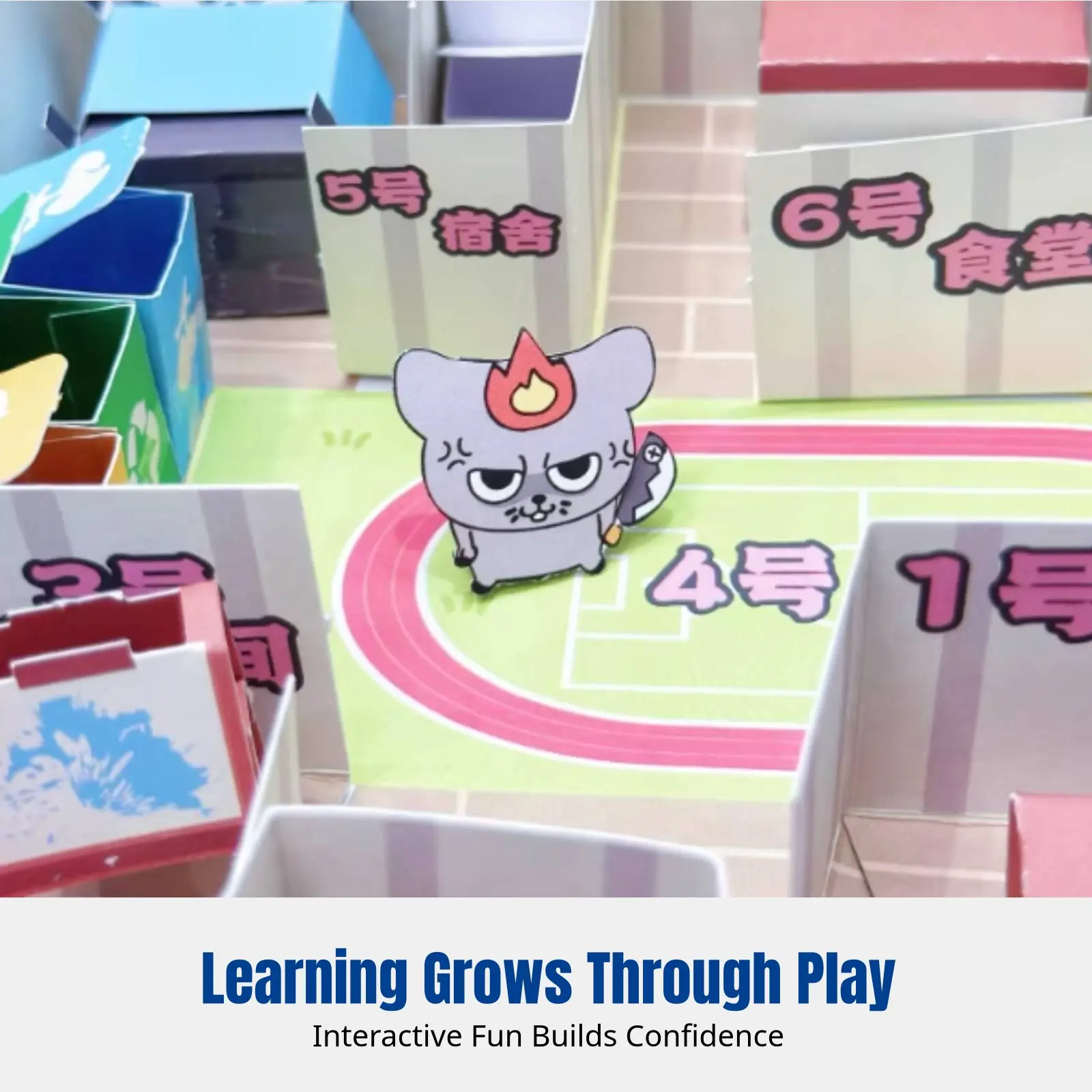 Hide and Seek Game Stickers, Blind Box DIY Scenery, Cartoon Toy for Kids, School & Hospital Theme, Interactive Play