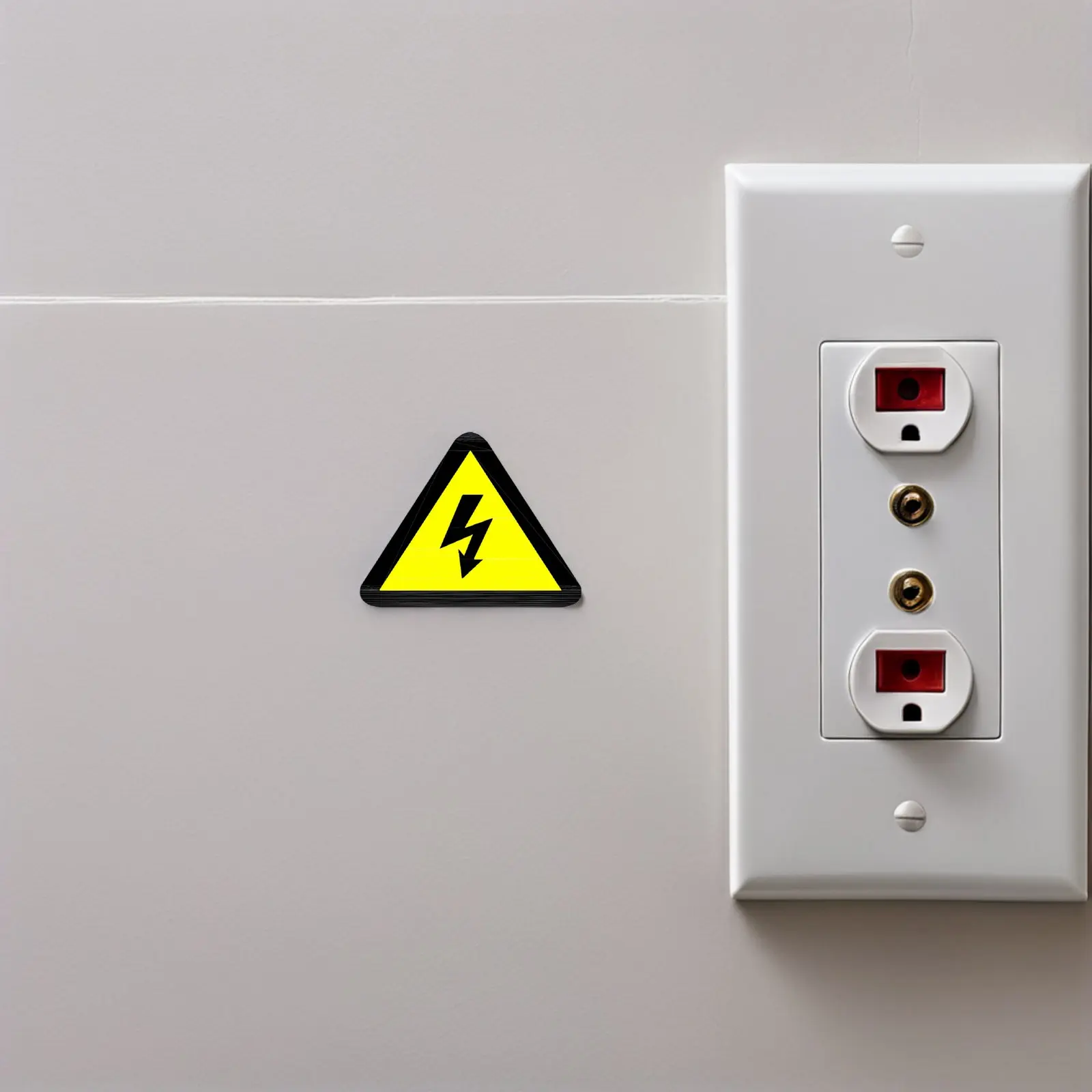 

100Pcs High Voltage Warning Stickers Clear Design Yellow Triangle Electric Shock Danger Labels Safety Decals for Electrical