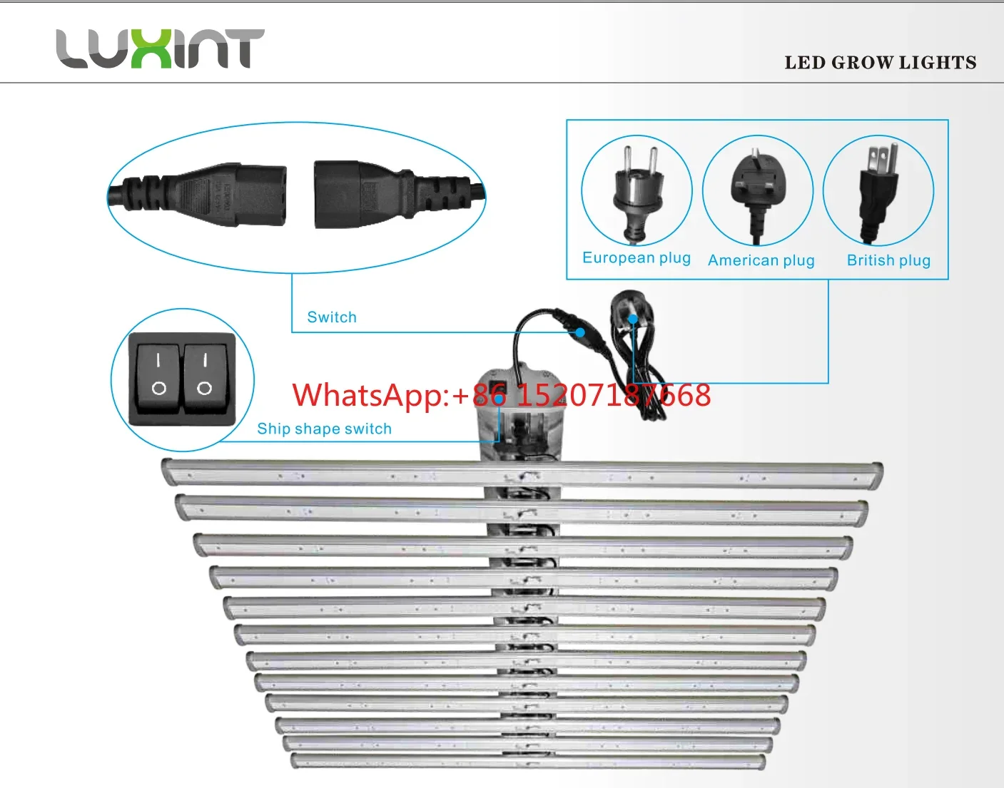 

2021 USA warehouse High PPFD 1000W 700w 350w new led grow light bars with two switches full spectrum from veg to flowers