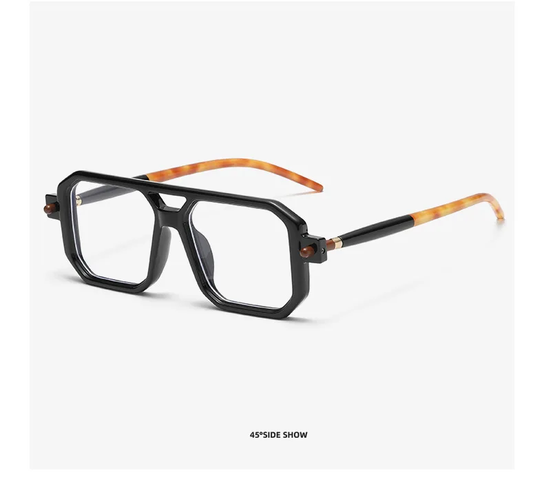 Neue modische quadratische Sonnenbrille für Damen und Herren, Vintage-Markendesigner, Punk-Sonnenbrille, klare Gläser, Spiegelbrille – Detail 33