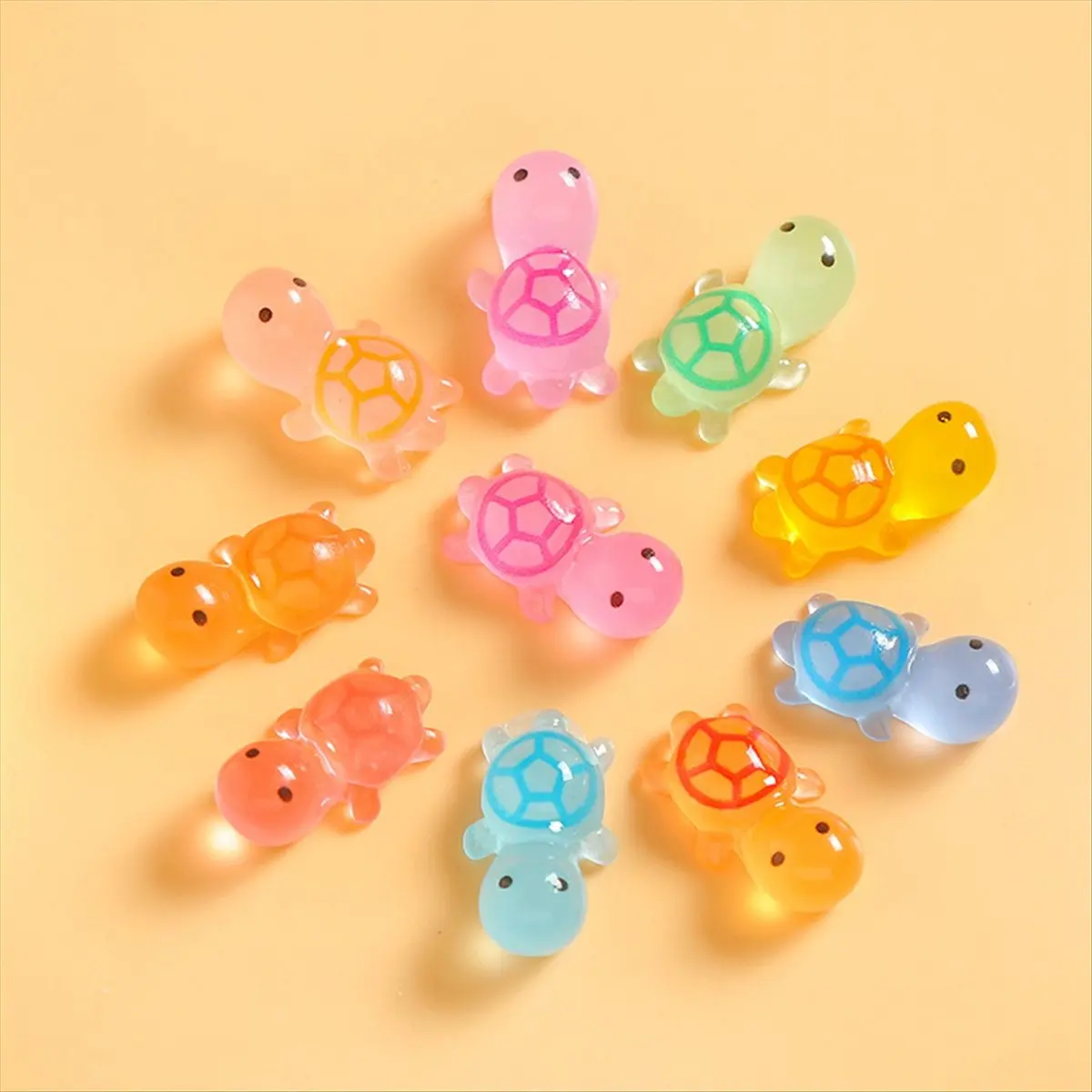100Pcs Little Turtles Mini Resin Turtles Animals Toys and Ornaments for Garden Micro Landscaping Decoration