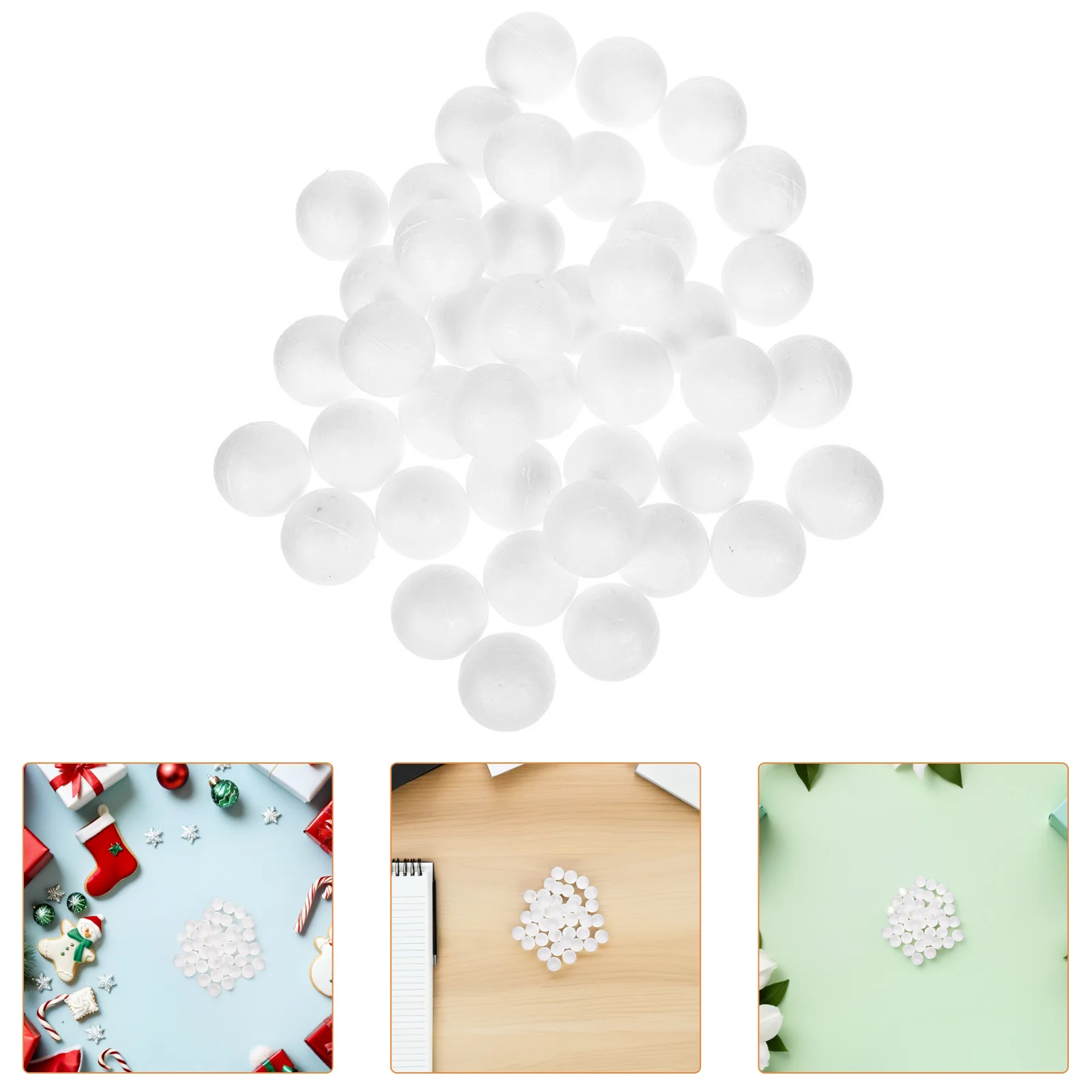 

500Pcs White Foam Balls Polystyrene Round Craft Shapes for DIY Painting Decor Xmas Tree Baubles Wedding Festive Supplies