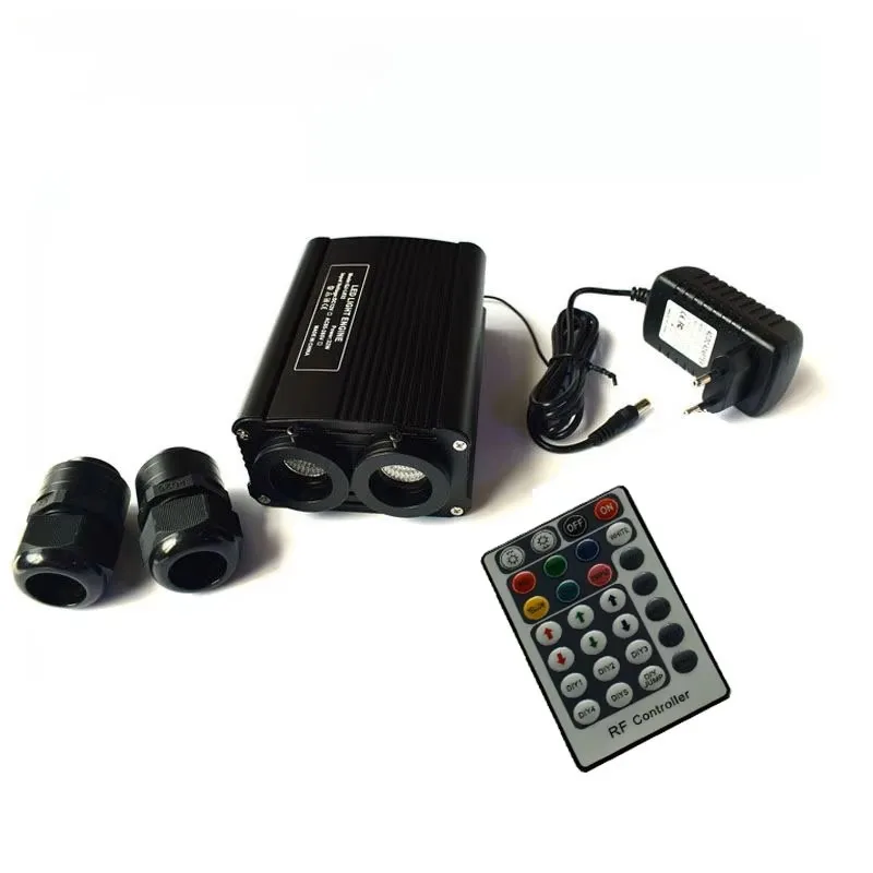 

1X Double Heads 32W RGBW LED Fiber Optic Light Engine With 24 Key RF Remote Controller