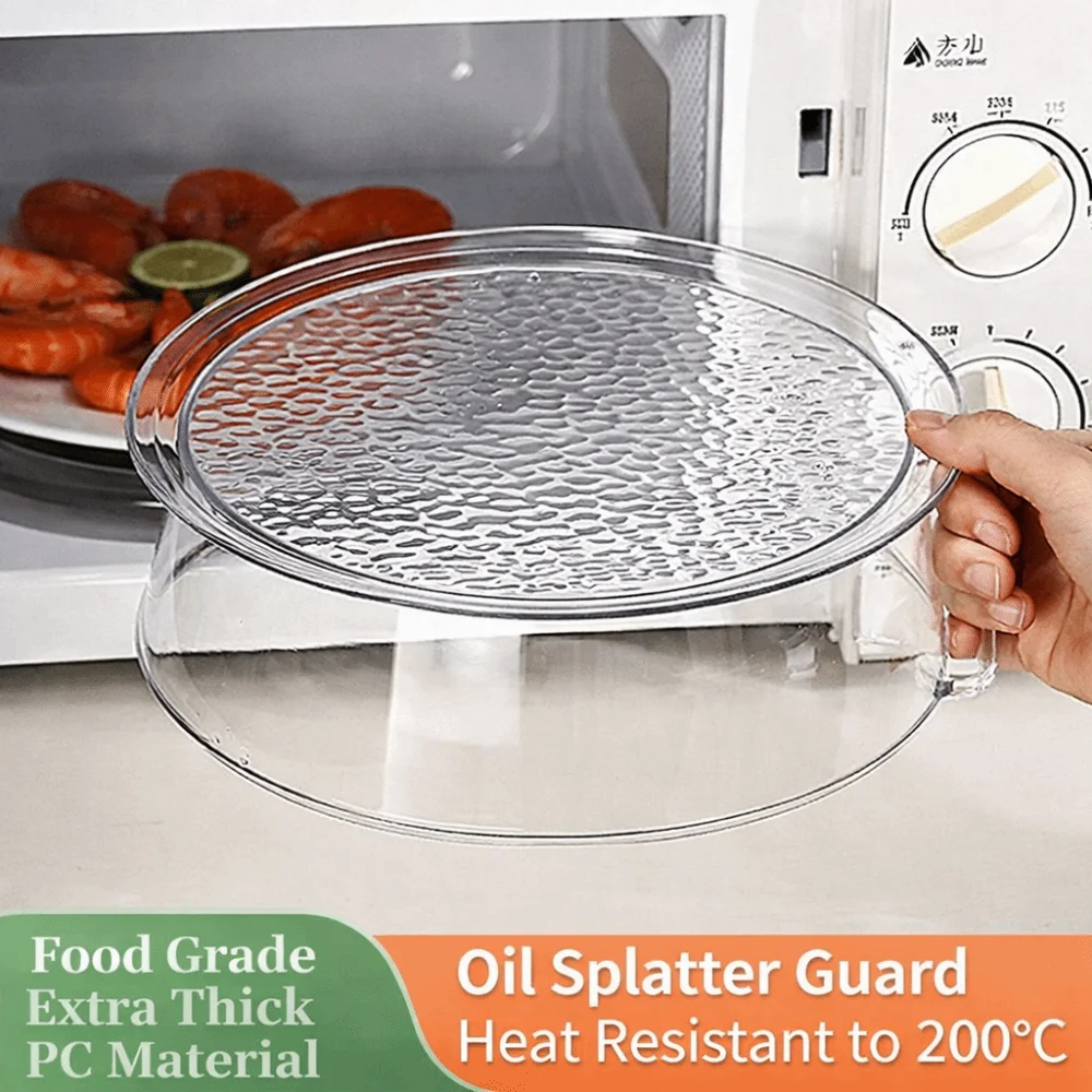 Stackable Food Insulation Cover Splash High-temperature Resistant Microwave Oven Cover Transparent Dust Proof Bowl Cover