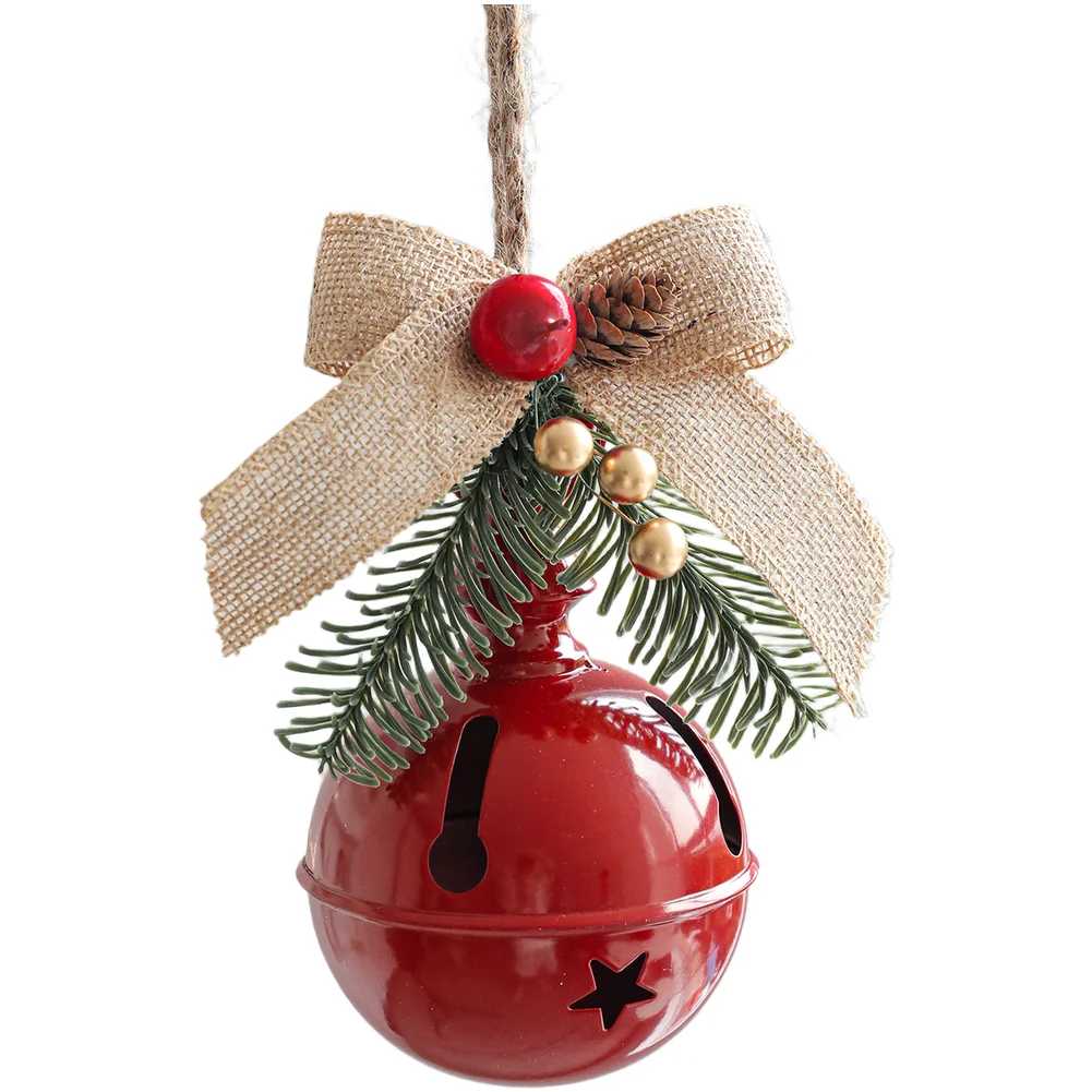 Classic Metal Christmas Bell with Red Berries and Bow for InFor Door OutFor Door Holiday For Door Wall Display