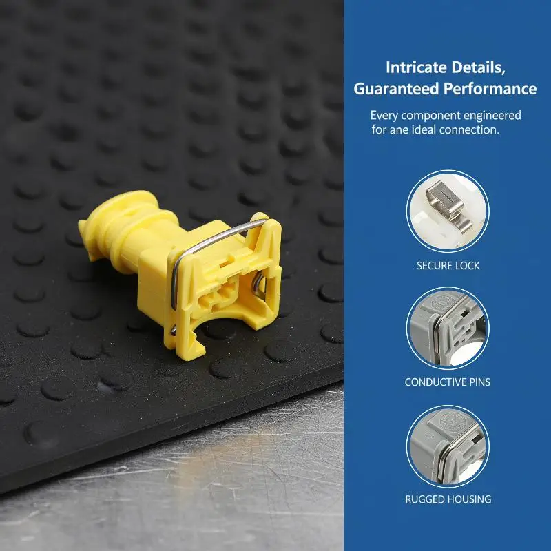 Auto Fuel Injector Connectors Sturdy Plastic Shell Oil Proof Stable Performance for Most Passenger Car Replacement Parts