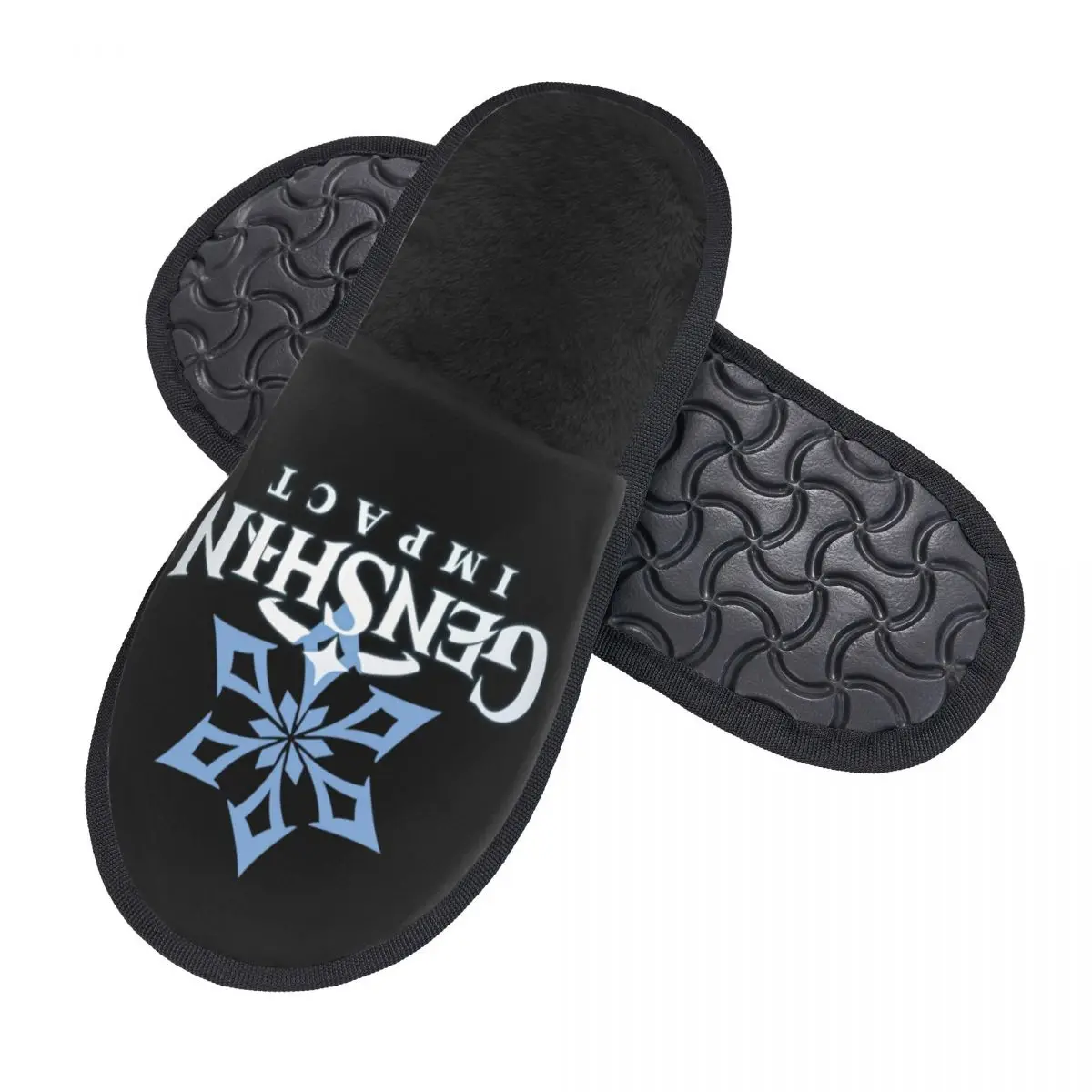 Custom Print Women Genshin Impact Cryo Emblem House Slippers Cozy Warm Anime Game Memory Foam Fluffy Slipper Indoor Shoes