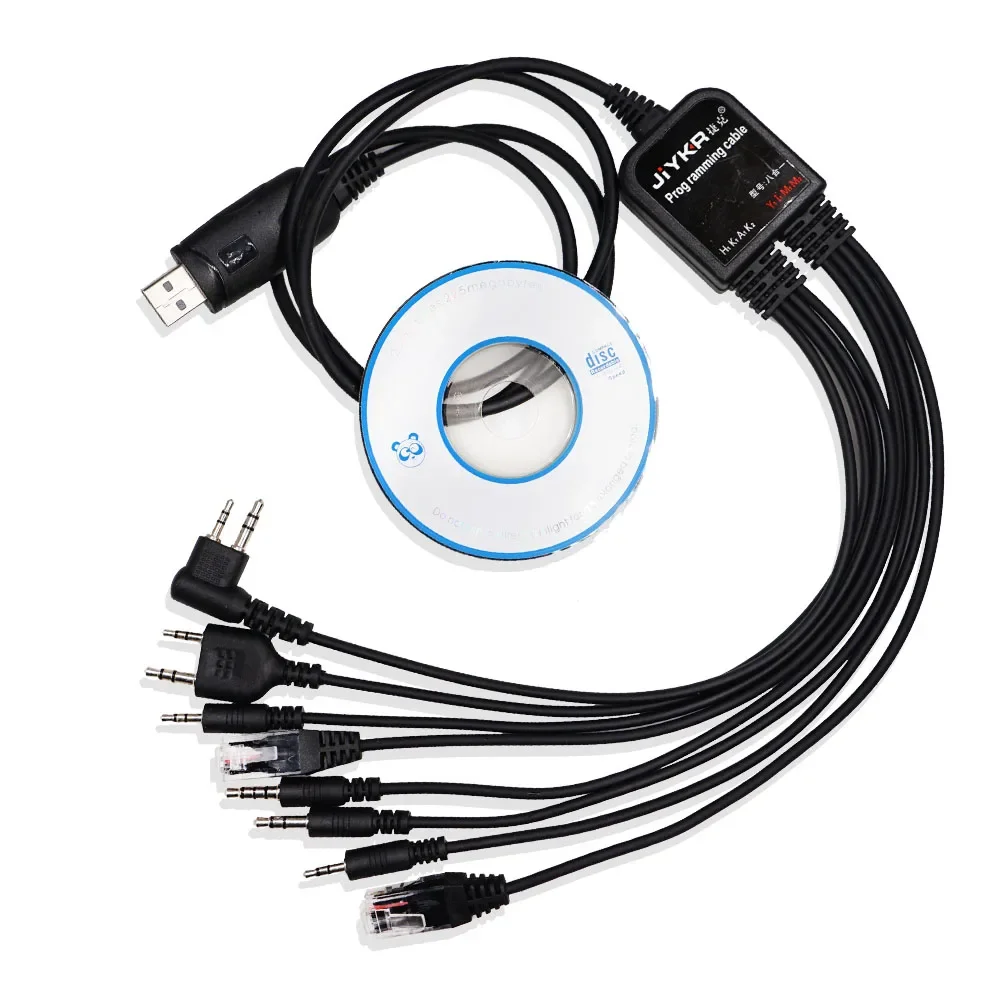 

Multifunctions 8 in 1 USB Programming Cable with CD Driver for Baofeng Walkie Talkie UV5R UV82 Motorola TYT Yaesu Program Radio