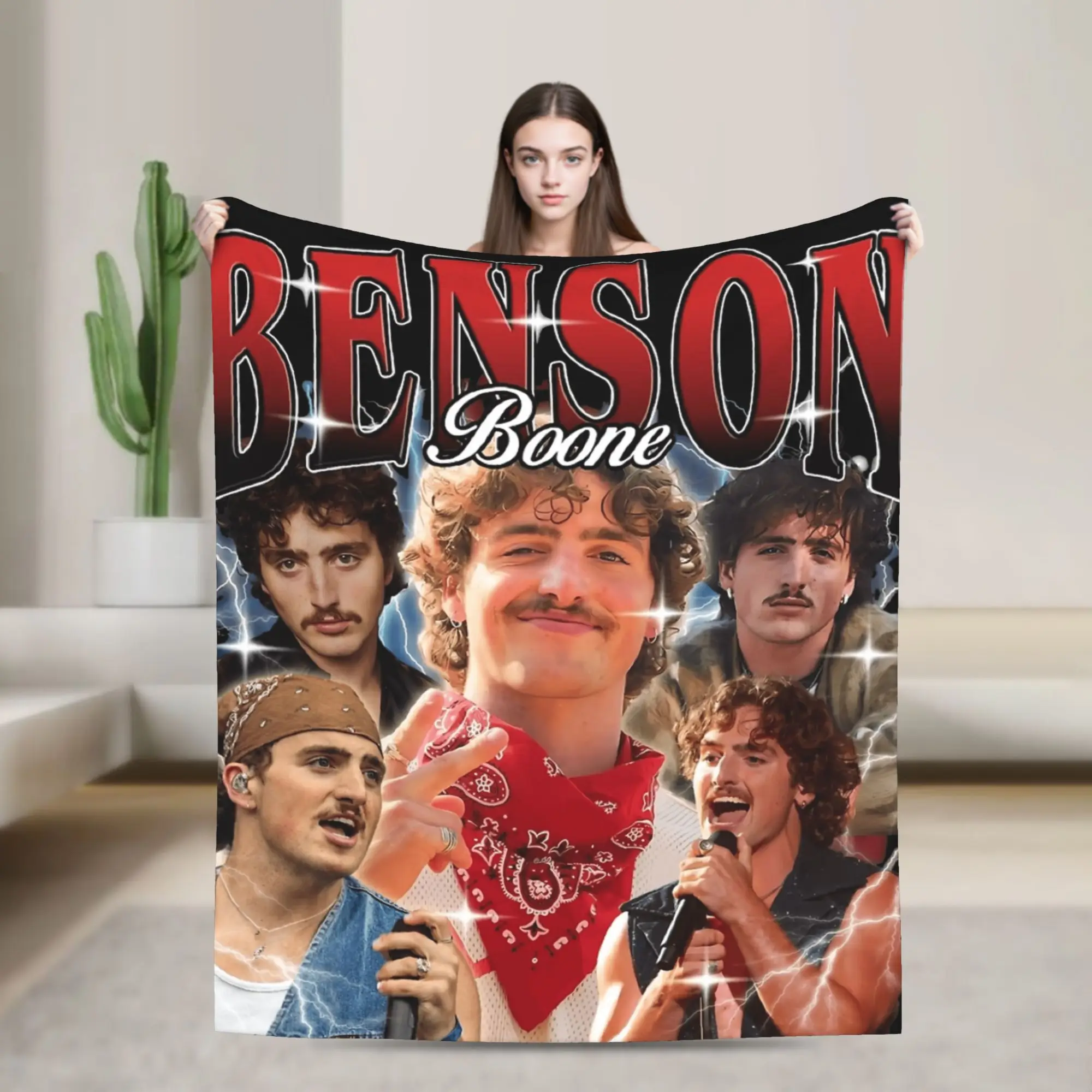 Benson Boone جولة بطانية لينة الدافئة الشارع الاتجاه أفخم رمي بطانية ل الأريكة كرسي التخييم الفانيلا المفرش غطاء السرير #1