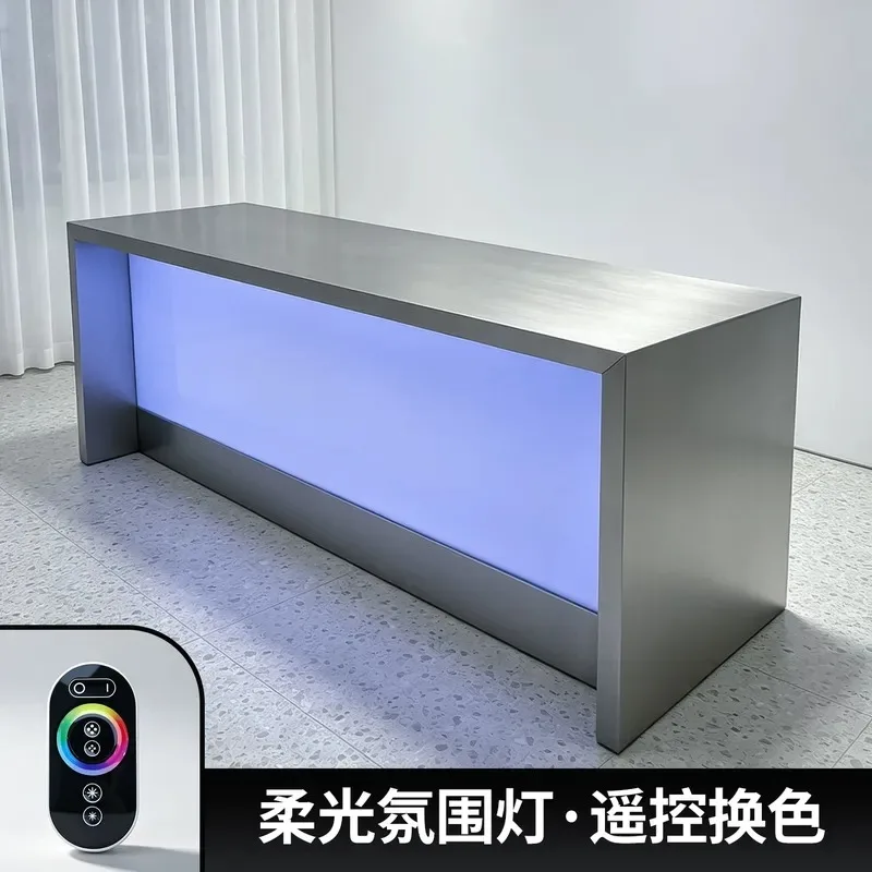 High End Barber Shop Atmosphere Light Perm and Dyeing Mirror Table Hair Salon Special Stainless Steel Perm and Dyeing Table