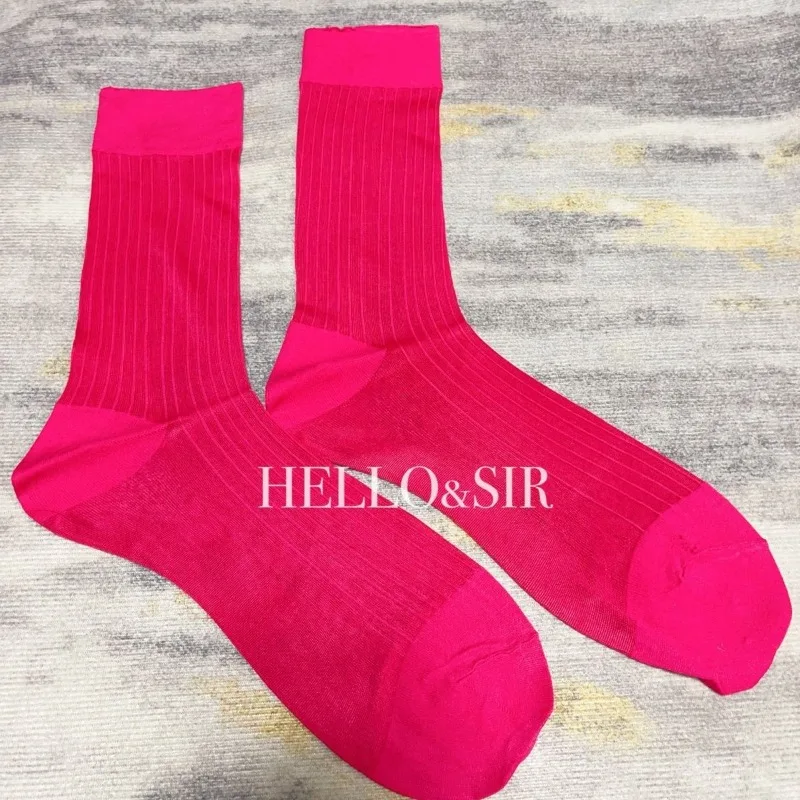 Barbie Pink Socks for Men Sexy Sheer Stockings Formal Wear Dress Socks Men Sexy Exotic Green Blue Black Business TNT Male Socks