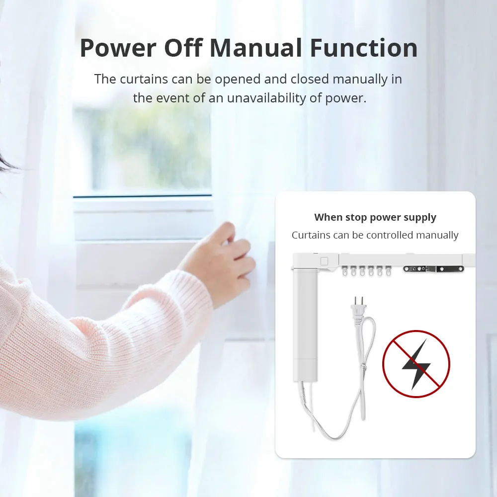 Zemismart Matter Over Wifi Electric Track Smart Cutrain HomeKit SmartThings Google Home APP التحكم بواسطة التحكم الصوتي Siri