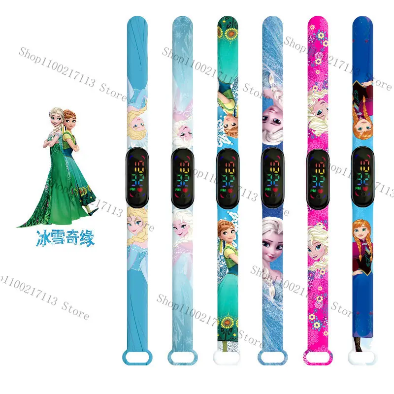 Disney Frozen Children's Watches Anime Character Aisha Anna LED Waterproof Touch Electronic Sports Bracelet Watch kids gifts