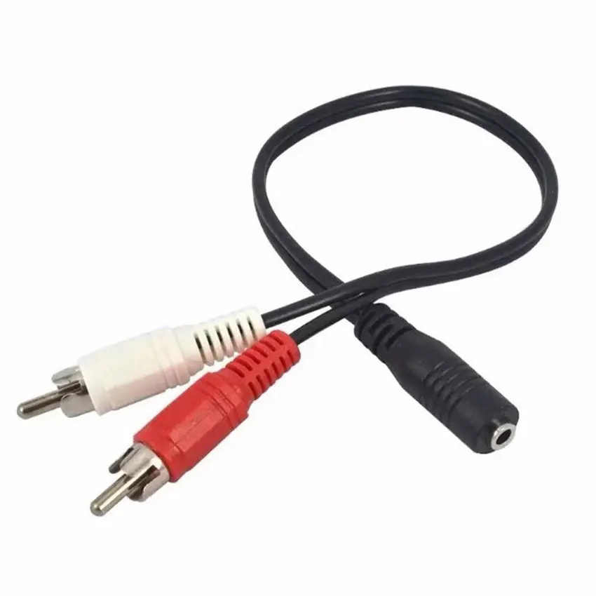 

1PCS 3.5 Audio Aux Socket Connector To Headphone Music Wire 3.5mm RCA Female Jack Stereo Cable Y Plug 2 Male Adapter