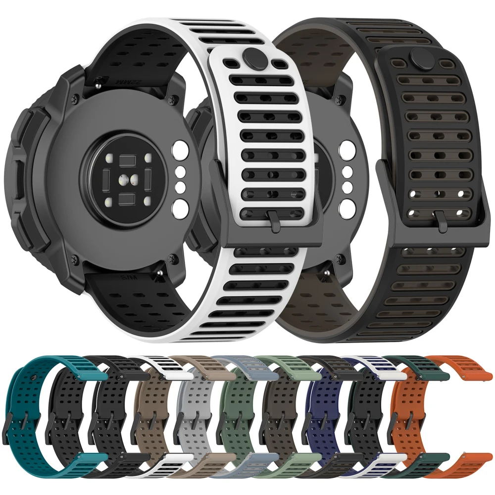 For Nautic S Watch Strap 22mm Dual-Colour Strap Horizontal-hole Buckle Accessories