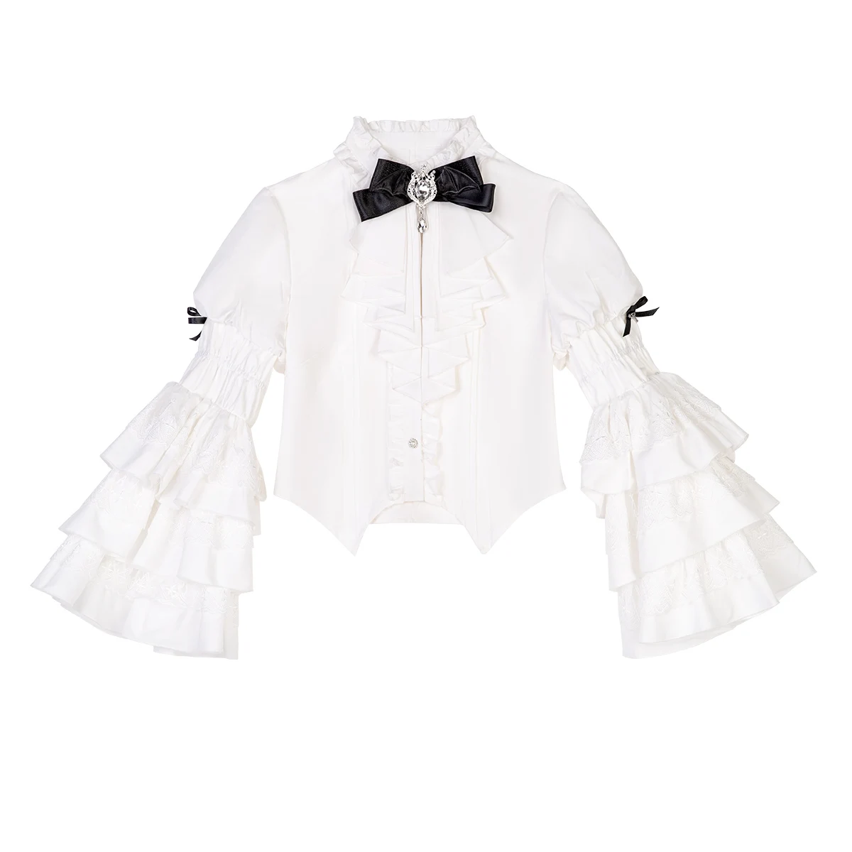 Elegancka Lolita Halloween Cos Magiczna Dziewczyna Goth Codzienna Wiosna Jesień Czarna Sukienka na Ramiączkach Biała Rozkloszowana Koszula z Nieregularnym Krojem