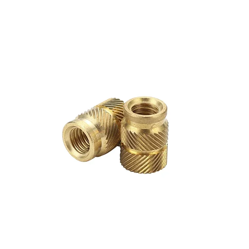 M2.5 Brass Hot Melt Inserts Nut Heating Molding Copper Thread Inset Nuts SL-type Double Twill Knurled Injection Brass Nut 100Pcs
