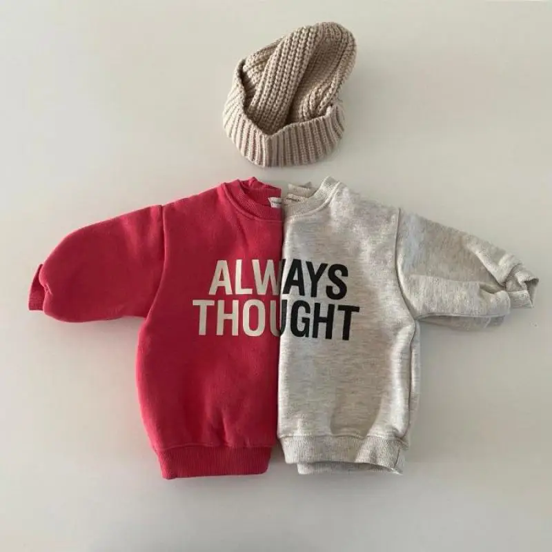 2024 Autumn New Baby Long Sleeve Sweatshirt Boys Girls Cotton Loose Pullover Infant Toddler Letter Casual Tops Children Clothes