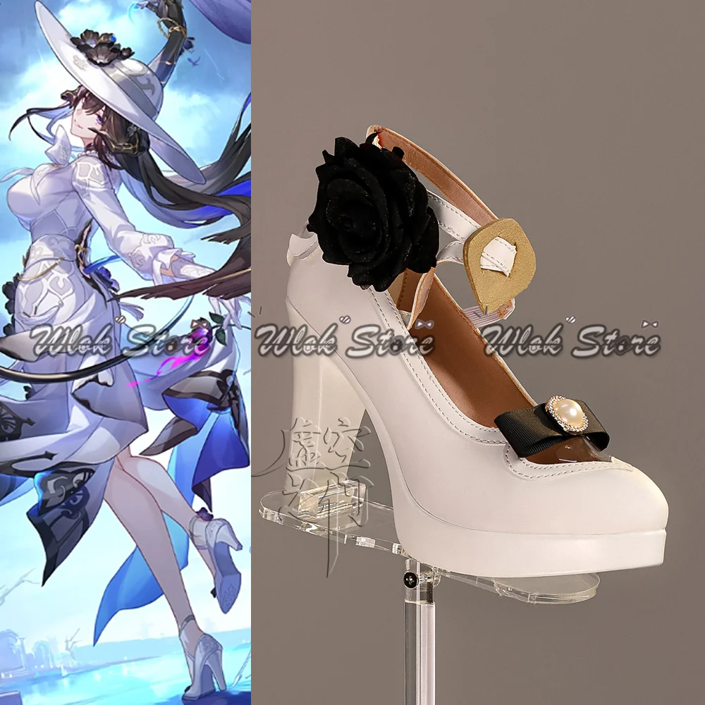 Honkai Star Rail De Dahlia Constance Cosplay Schoenen Vrouwen Witte Hakken Halloween Party Carnaval Rollenspel Kostuum Accessoires