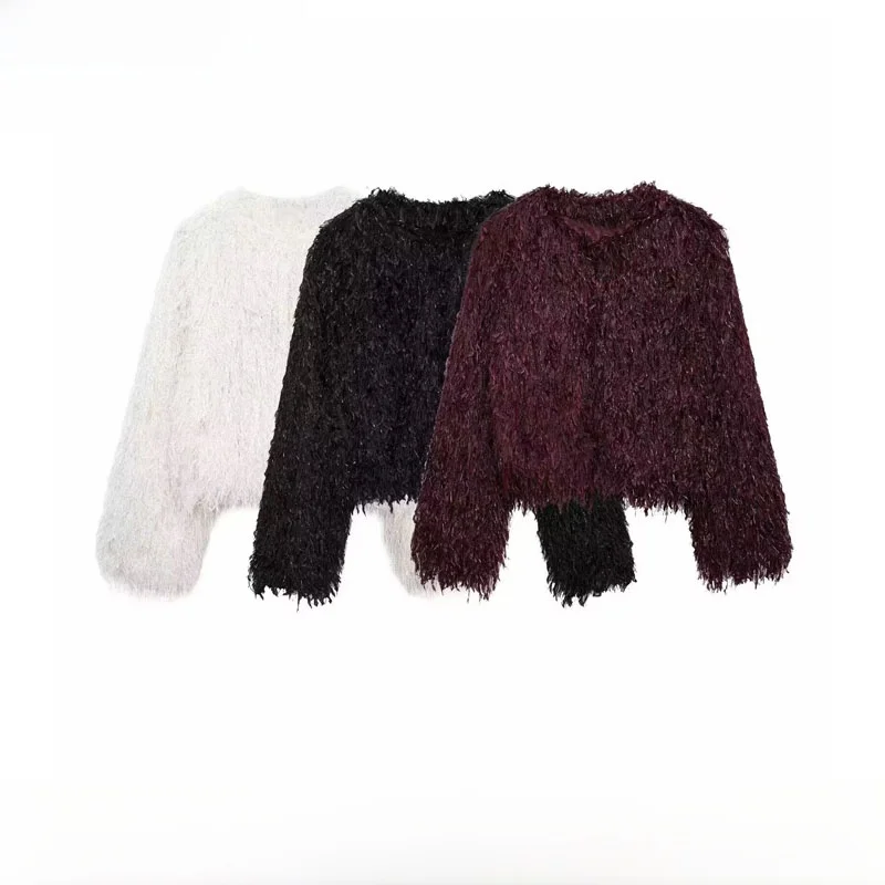 Faionable Long Sve Fur Jaet Damen Herbst Winter Neuankömmling ZR Sle Vielseitige Oberbekleidung runder Ne ort Mantel