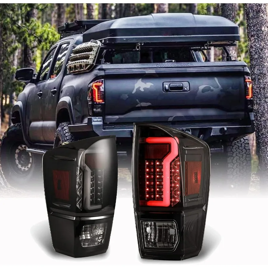 

Светодиодный задний фонарь в сборе для Tacoma 20162023 с современным дизайном светодиодного освещения. Улучшенная видимость и долговечность. 1 пара с плавным дизайном.