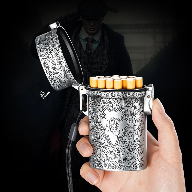 

Outdoor-Ready Rugged Metal Cigarette Box: Hanging Waterproof Shockproof Aluminum Case – Capacity for 20 Regular Cigarettes