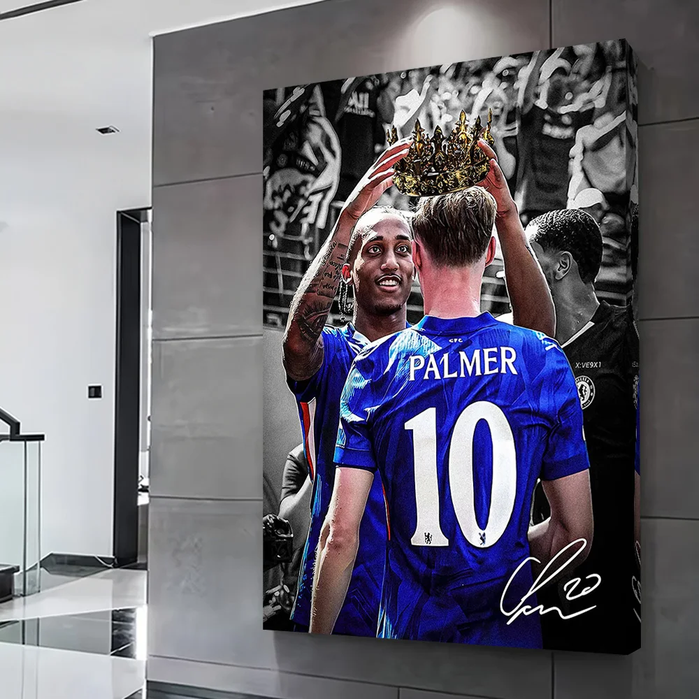 Footballer Cole Palmer Crowned Poster Customizable Printed Canvas Painting Wall Art Gift for Living Room Decoration Wand Deko