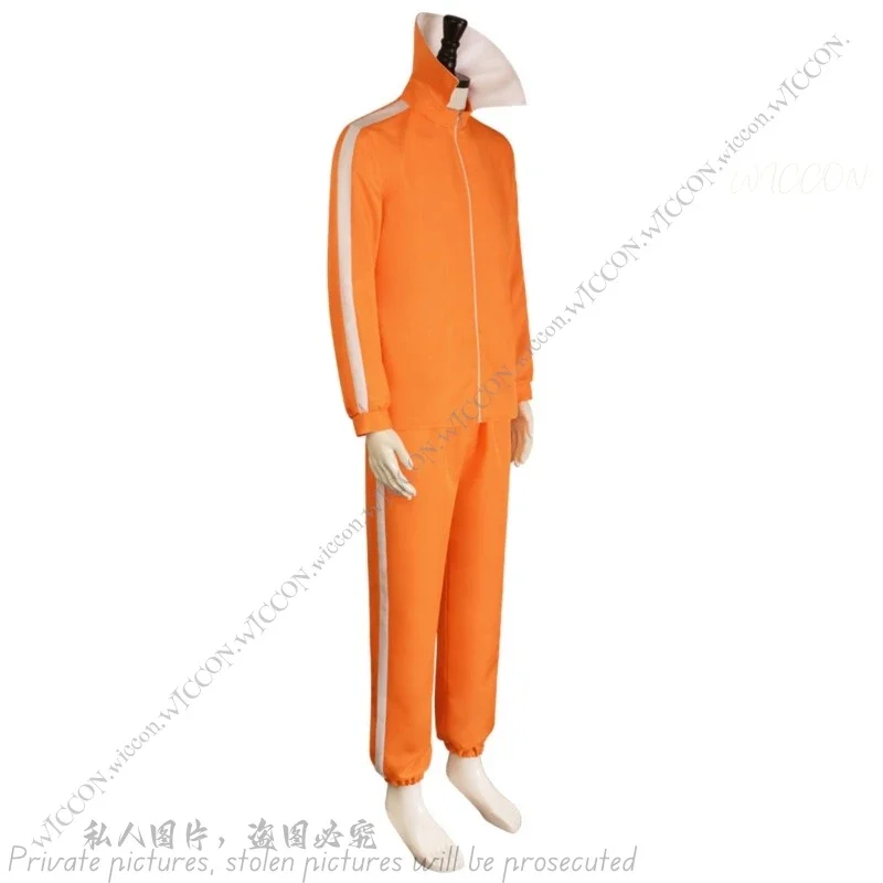 MN1 Vector Movie Costume Cosplay Arancione Jakect Pant Occhiali Abiti Set Parrucca a forma di fungo Vestito operato da Halloween Vestito da festa 9 * Jy