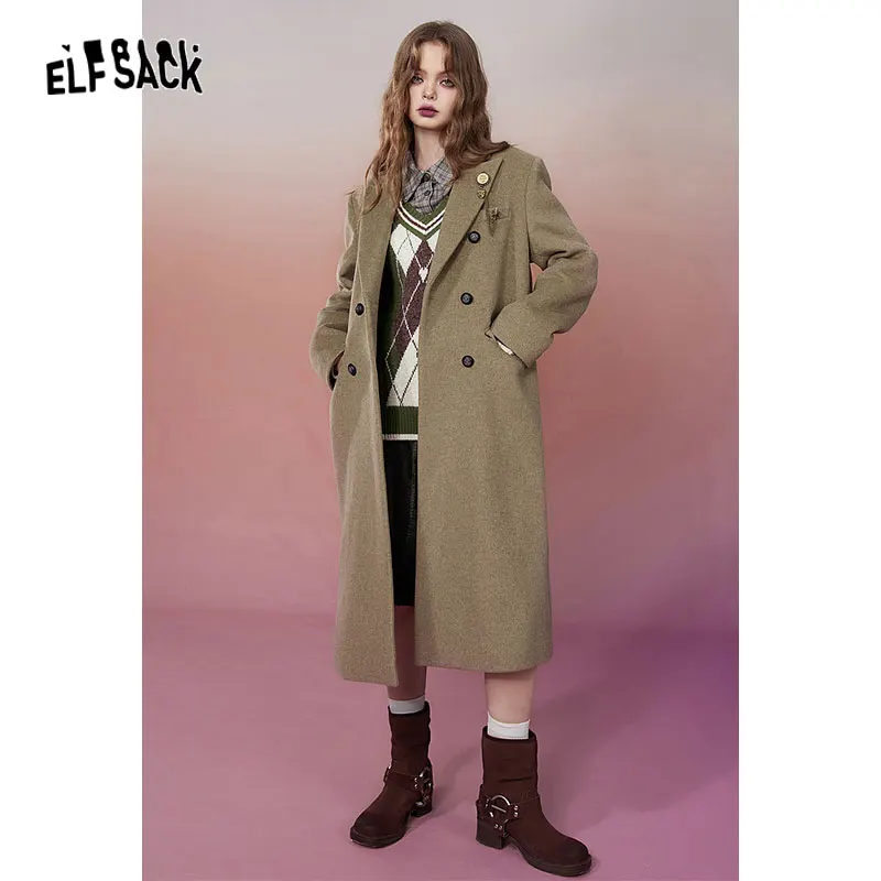 ELFSACK Gyary Y2K 2000s PU Skirt Women 2023 Winter New Korean Fashion Designer Bottom