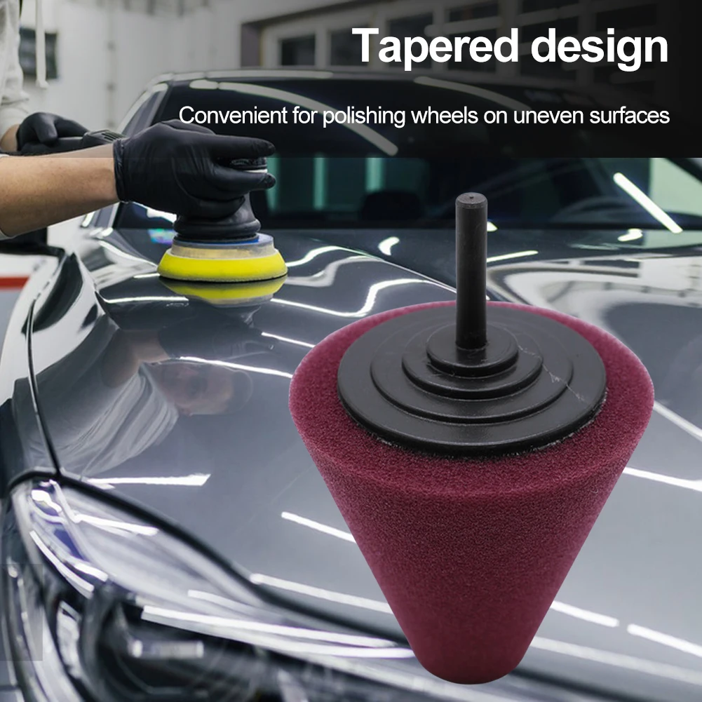 Burnishing Ball Polishing Cone Detailed Scratch Polishing Buffing Foam Sponge Pad Used for Electric Drill for Car Tire Hub Care