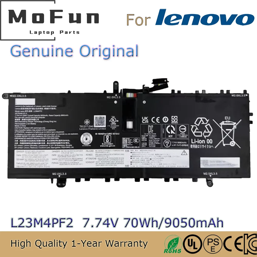 

Genuine Original L23B4PF2 L23C4PF2 L23M4PF2 7.74V 70Wh Battery for Lenovo Yoga Air 14S 15 Slim7 Gen 9