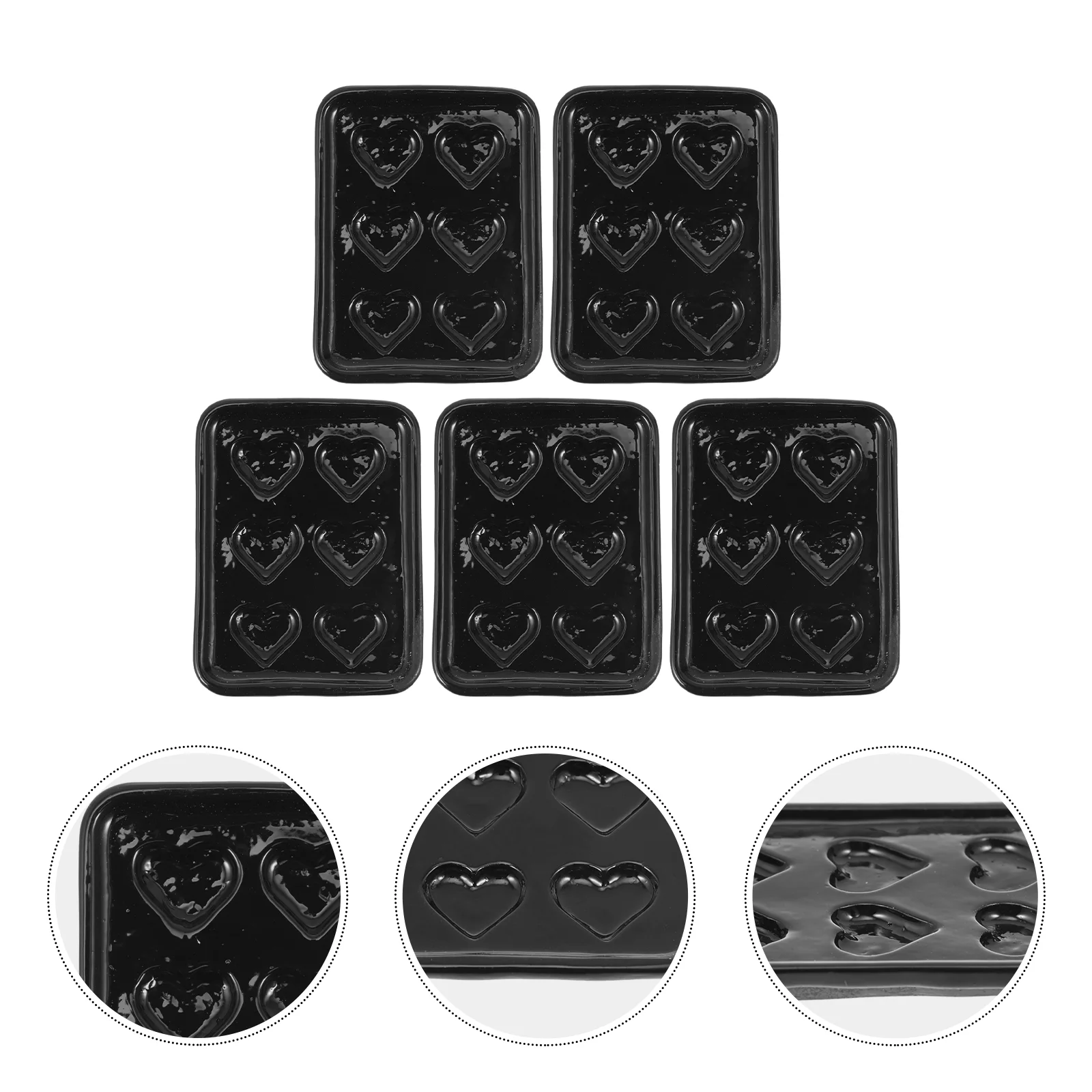 5 Pcs Mini House Accessory Baking Tray Prop Bakeware Model Children’s Toys Miniature Muffin Pan Black Resin