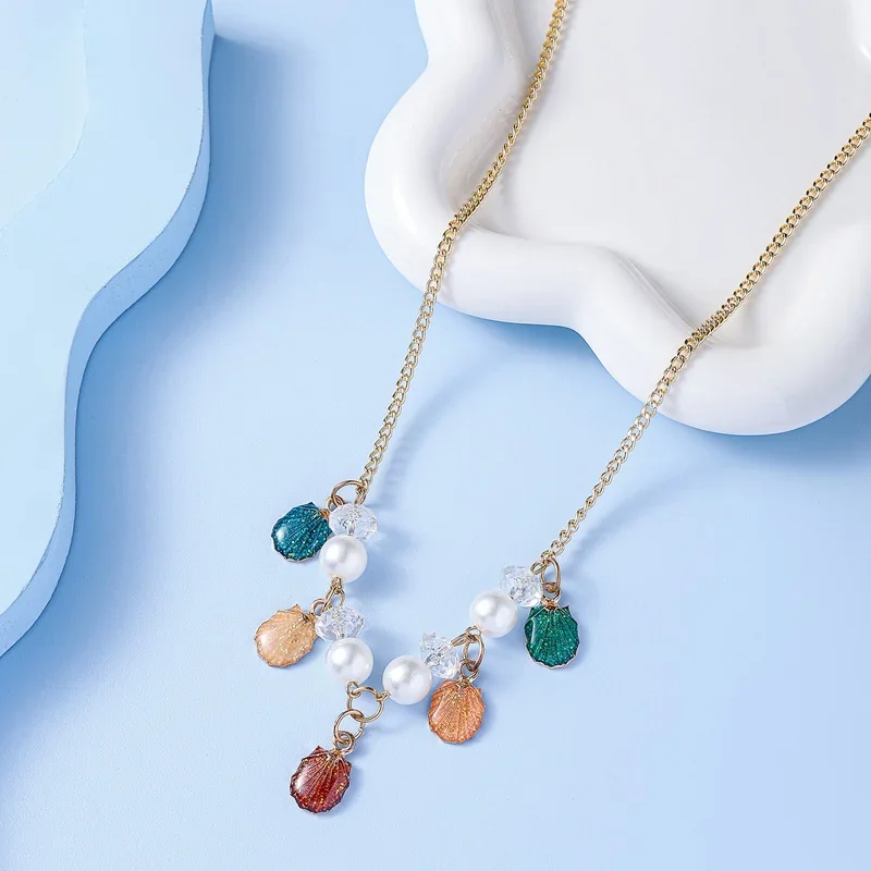 

Multi Color Resin Shell Pendants Necklaces for women Daily Wear Fashion Jewelry