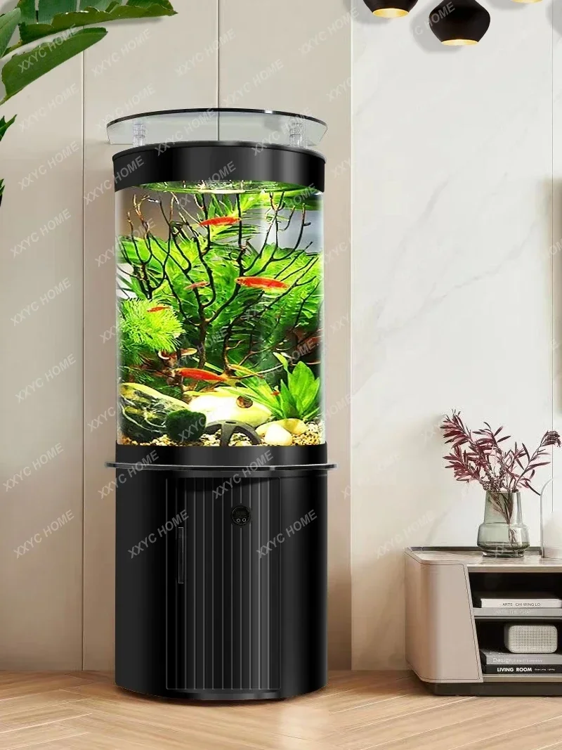 Semicircle Floor Ecological Change Water Glass Cylinder Bottom Filter Fish Tank Living Room Small Landscaping Constant