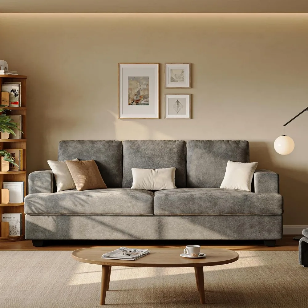 Seater Couches for Living Room Sofas Comfy Sectional Couch with 24" Deep Seat Loveseat Sofa for Small Apartment image 3