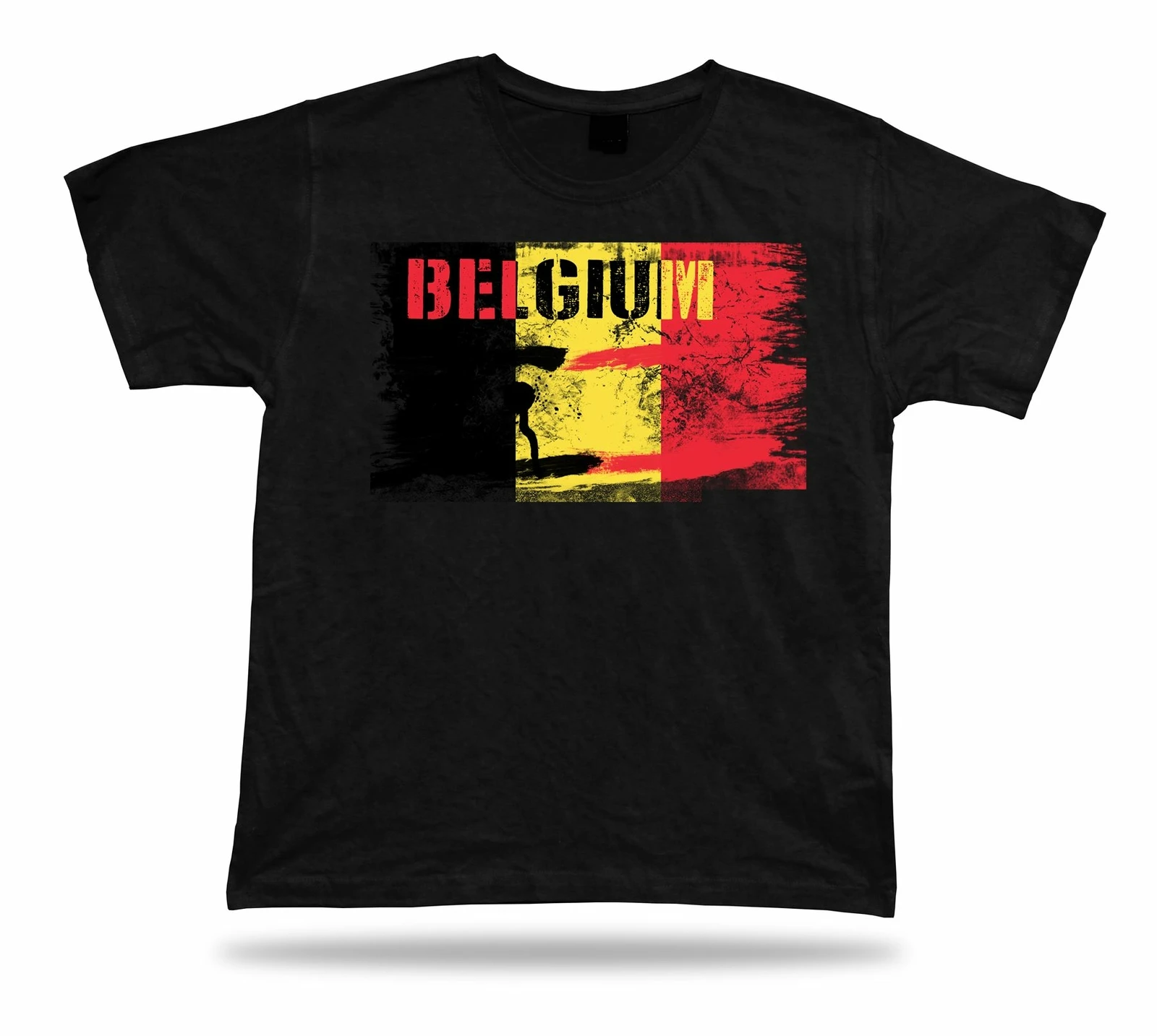 Drapeau de belgique T-shirt T-shirt T-shirt haut carte de ville ours un lion UNITY MAKES FORTH