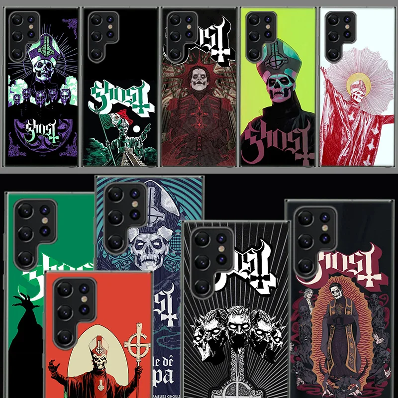 Ghost Heavy Metal Band Capa Phone Case For Samsung S26 Ultra S25 Edge Galaxy S23 S21 S20 S24 FE S22 S10 Plus Cover Clear TPU She