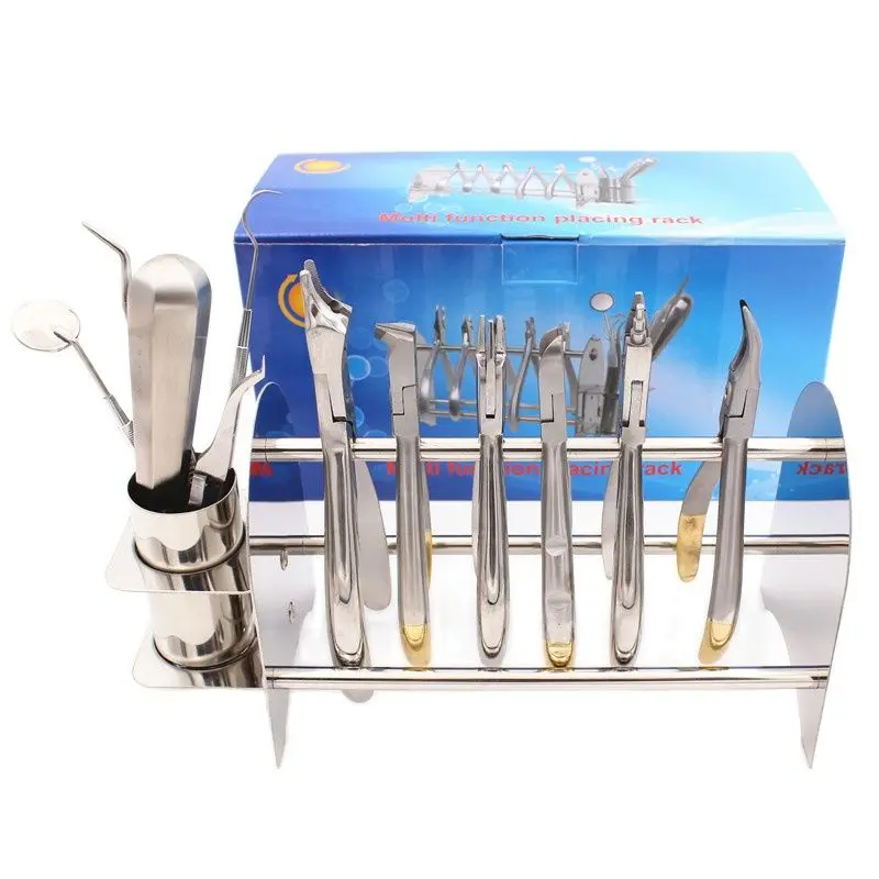 1pcs Dental Stainless Steel Orthodontic Plier Stand Forcep Placer Scissor Holder Rack Dentistry Instrument Tool ( without Plier)