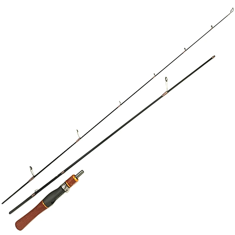 Wooden Handle Carbon Solid Tip Trout Fishing Rod supper light 602UL L power 1.4 1.7 1.8m 3 sections fast action spinning rod