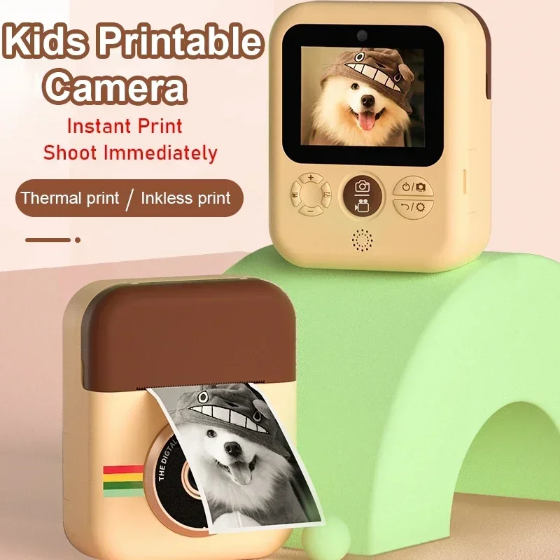 Children's Camera HD Video Instant Print Camera Thermal Photo Paper Mini Digital Camera Birthday Gift Boys Girls Kids Toy