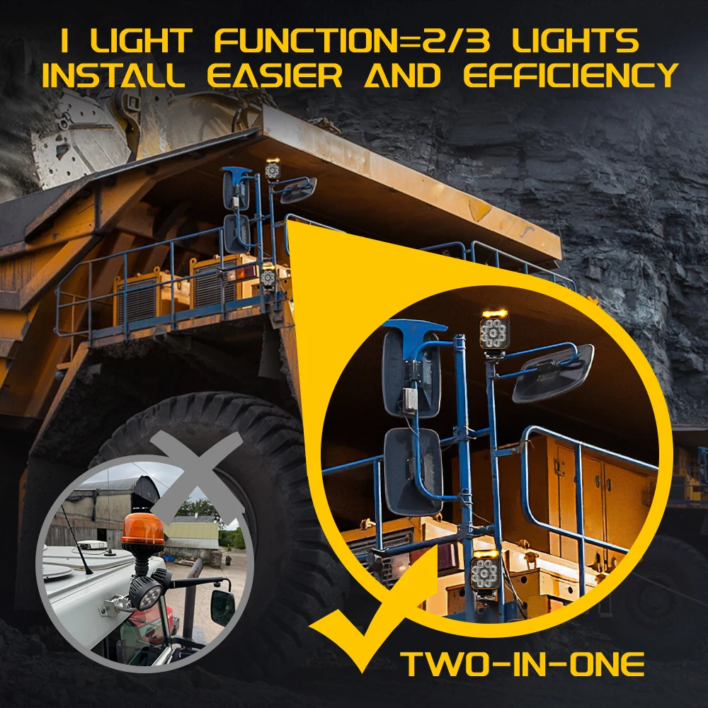 CO LIGHT Proiettore stroboscopico da 4 pollici 9-32V Auto Led Luce da lavoro Avvertimento DRL per Jeep Camion Barca Trattore ATV Offroad 4X4 Barra LED