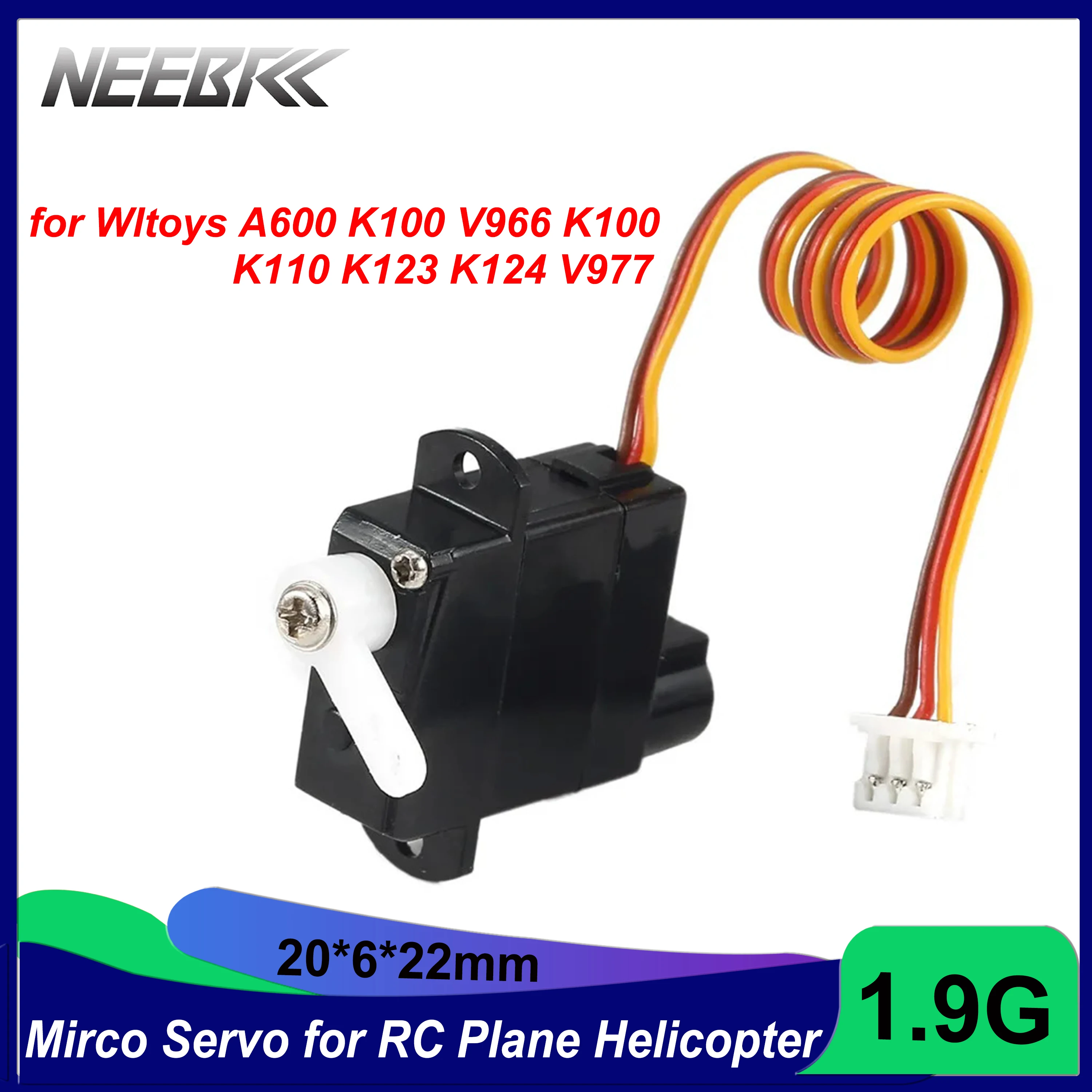 1.9g RC Micro Servo dla Wltoys XK A600 K100 K110 K123 K124 V977 V966 RC Samolot Helikopter Samolot Drone fpv Model Zabawki Części