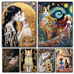 Gustav Klimt Cat 5D Diy Diamond Painting Full Square Round Drill Diamond Mosaic Embroidery Kits Tree Of Life Woman Home Decor