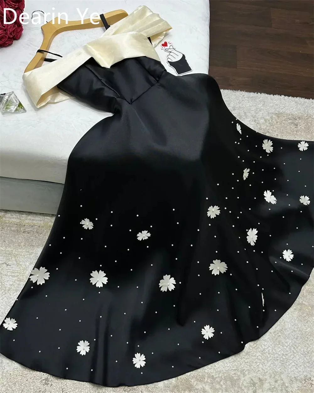 Customized Prom Gown Dearin Shoulder Girdle A-line Floor Length Skirts Flower Bespoke Occasion Dresses Formal Saudi Arabia Eveni