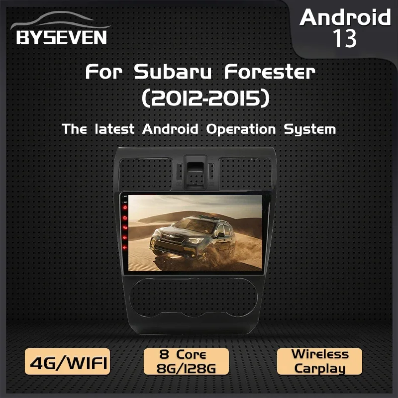 BySeven Android 13 Auto Radio For Subaru Forester XV WRX 2012-2016 Car Multimedia Player GPS Navigation Head Unit Video Carplay