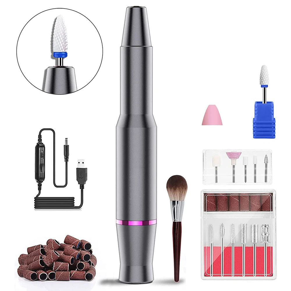 Electric Nail Drill Machine Professional Manicure Set With Nails Drill Bits Nail File Gel Polish Remover Pedicure And Nail Tools